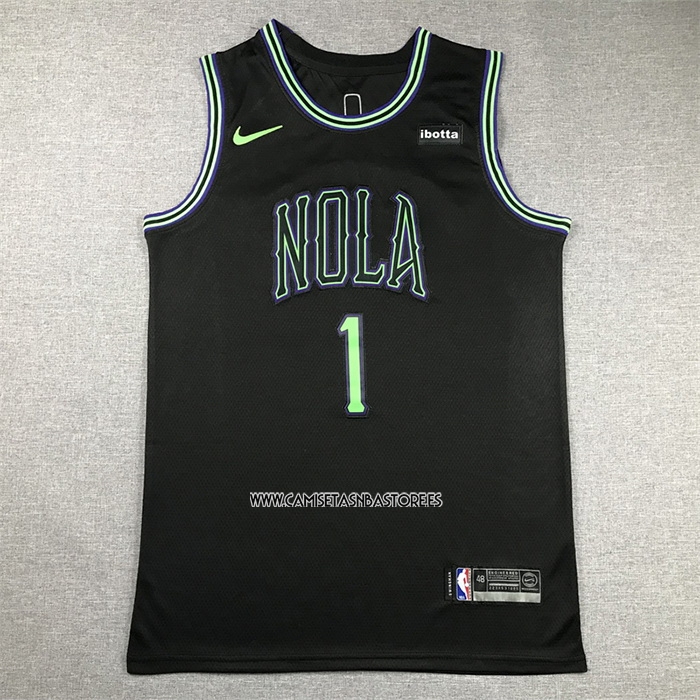 Zion Williamson NO 1 Camiseta New Orleans Pelicans Ciudad 2023-24 Negro